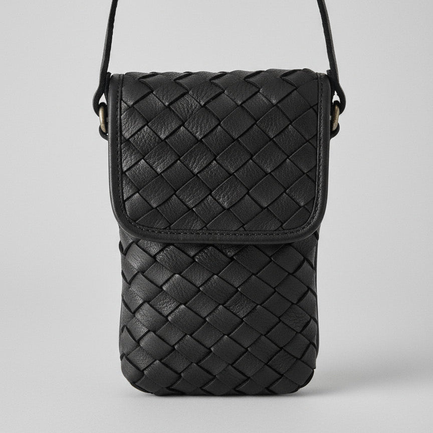 Priscilla Phone Bag -  Black Woven