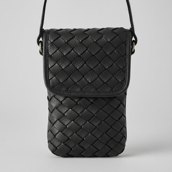 Priscilla Phone Bag -  Black Woven