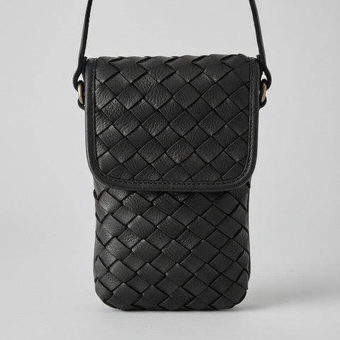Priscilla Phone Bag -  Black Woven