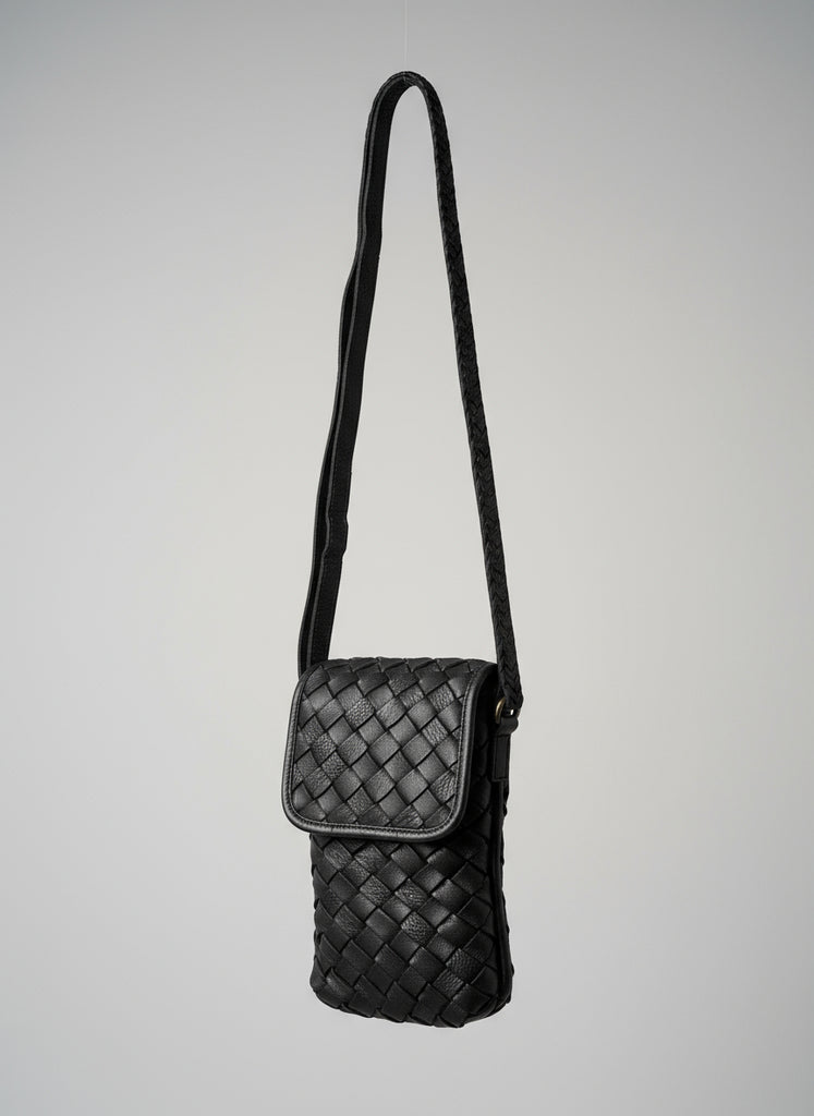 Priscilla Phone Bag -  Black Woven