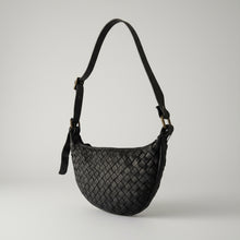 Priscilla Bag -  Black Woven Crescent Bag