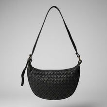 Priscilla Bag -  Black Woven Crescent Bag