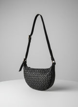 Priscilla Bag -  Black Woven Crescent Bag