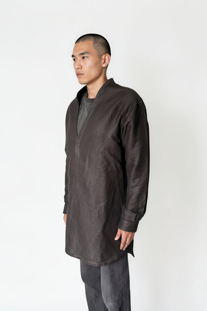 RICK OWENS FW26 TOWER CONCORDIAN SHIRT IN BLACK