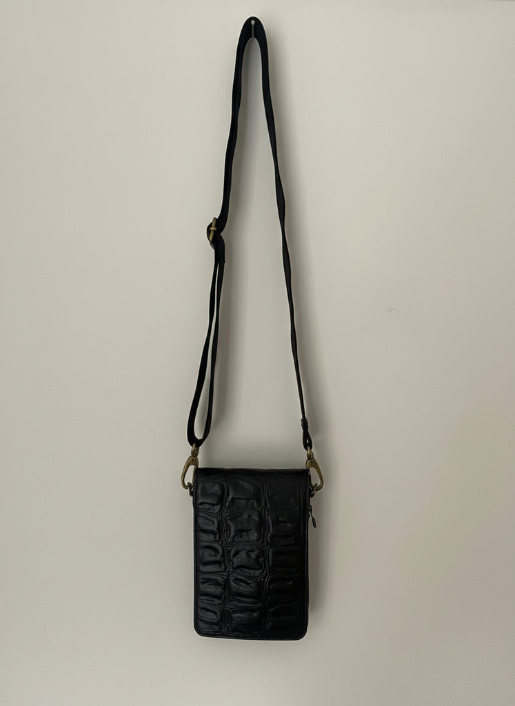 CollardManson black croc phone/ wallet bag