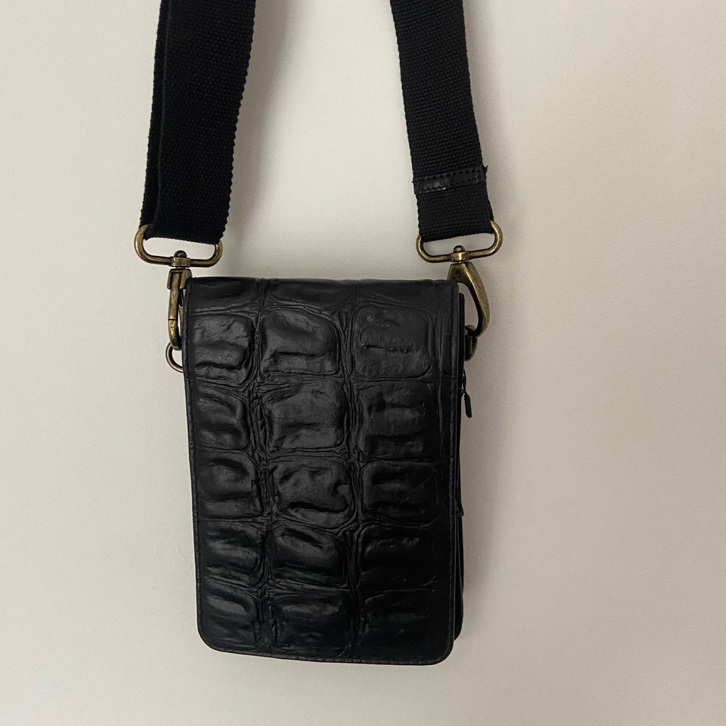 CollardManson black croc phone/ wallet bag