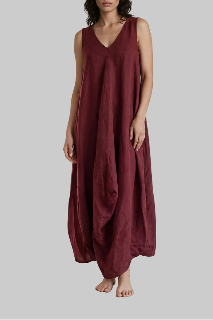 WDTS Mischa Dress Red Berry Linen