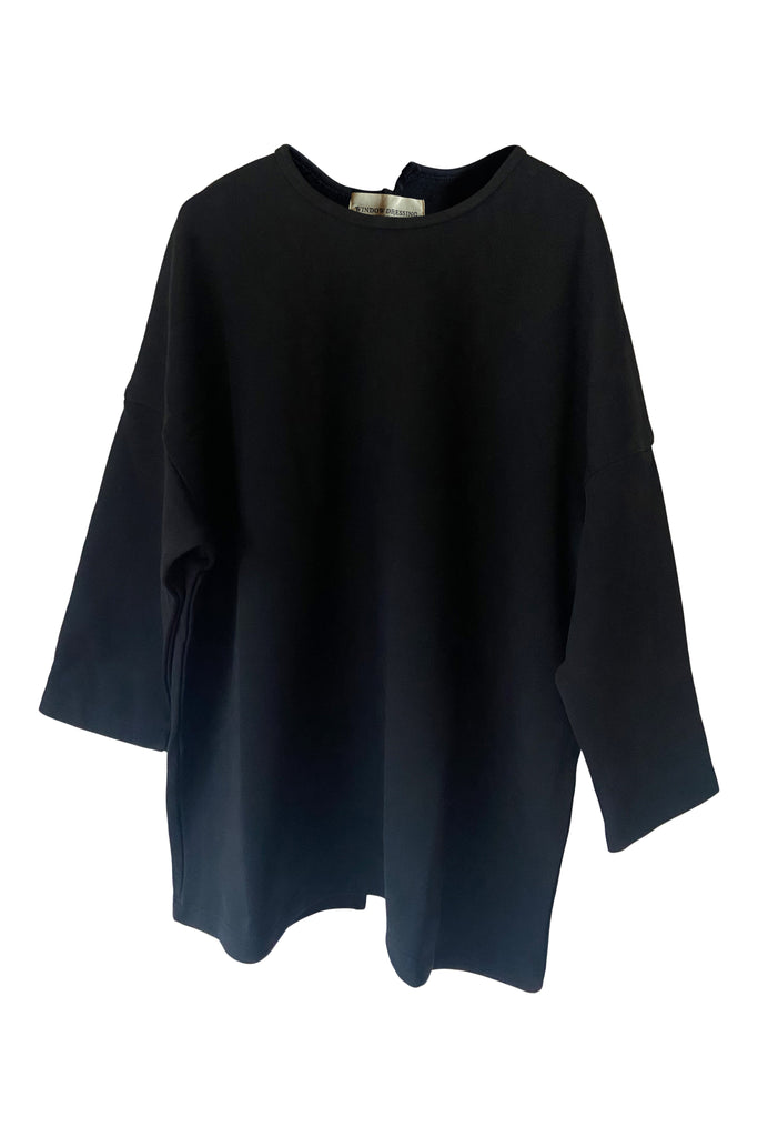 WDTS Asymmetric Heavy Jersey Heron Top Black