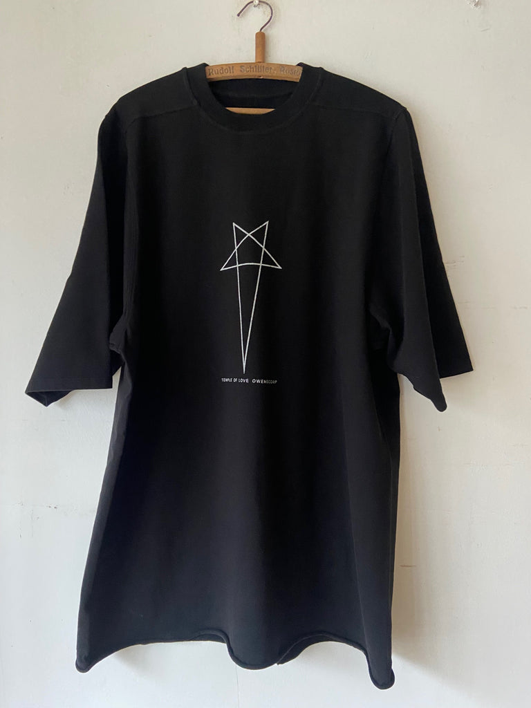 DRKSHDW by Rick Owens SS26 JUMBO SS T IN BLACK KNIT T-SHIRT