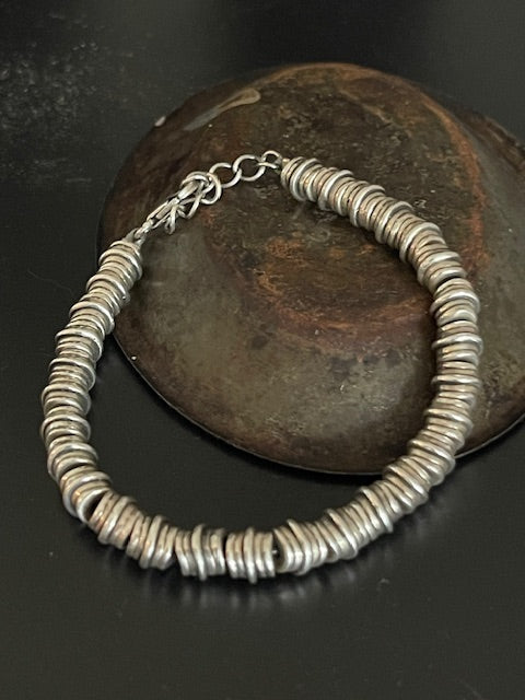 WDTS Cylinder Bead 925 Silver Bracelet