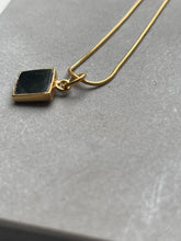 Joni Necklace - gold plated snake chain with onyx pendant