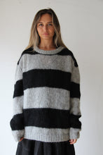 WDTS - Seth Mohair striped jumper- black / grey stripe