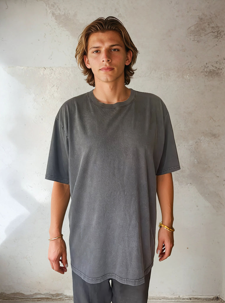 WDTS - Window Dressing The Soul- logo T Shirt Oversized Charcoal