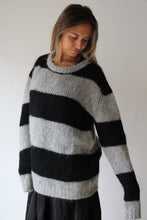 WDTS - Seth Mohair striped jumper- black / grey stripe