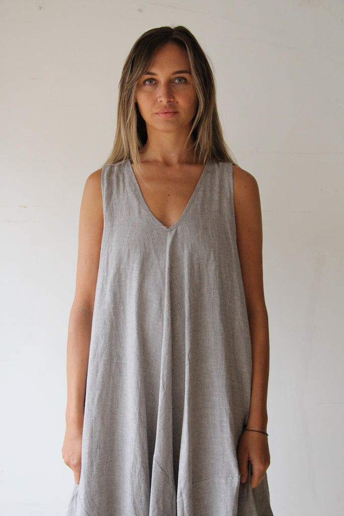 WDTS Mischa Dress fine check grey