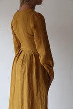 WDTS  - Tilly dress - Mustard Linen with a grey thread