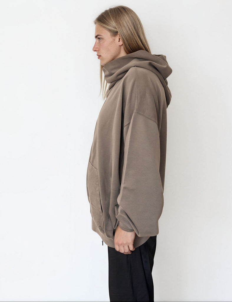 DRKSHDW by Rick Owens AW26 FELPA - MOUNTAIN HOODIE - GRAVEL