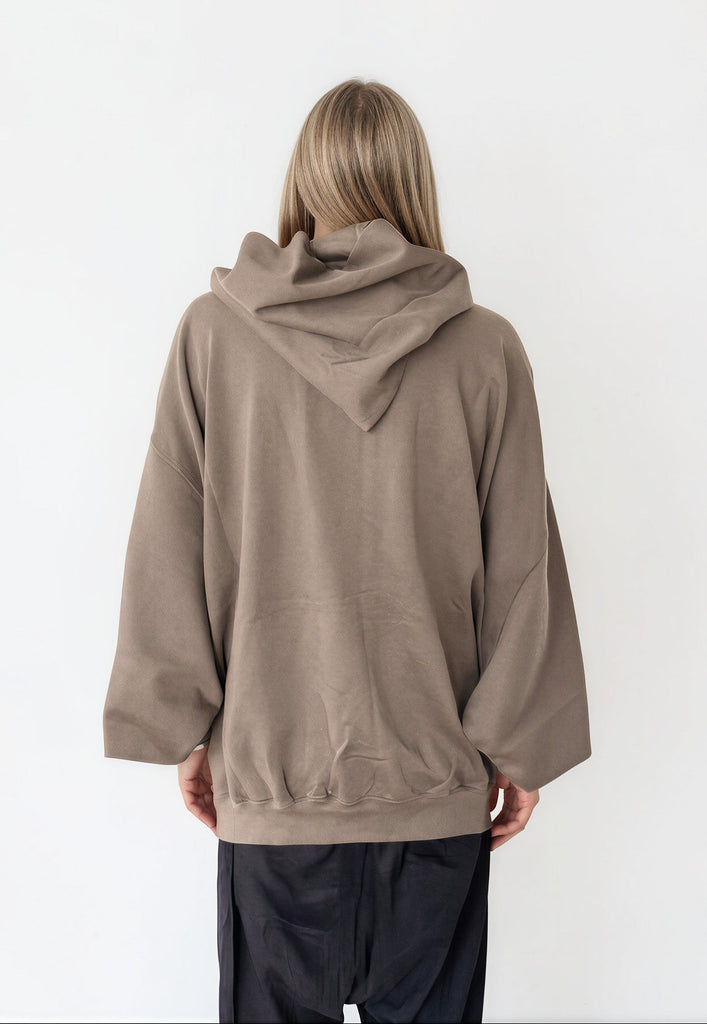 DRKSHDW by Rick Owens AW26 FELPA - MOUNTAIN HOODIE - GRAVEL