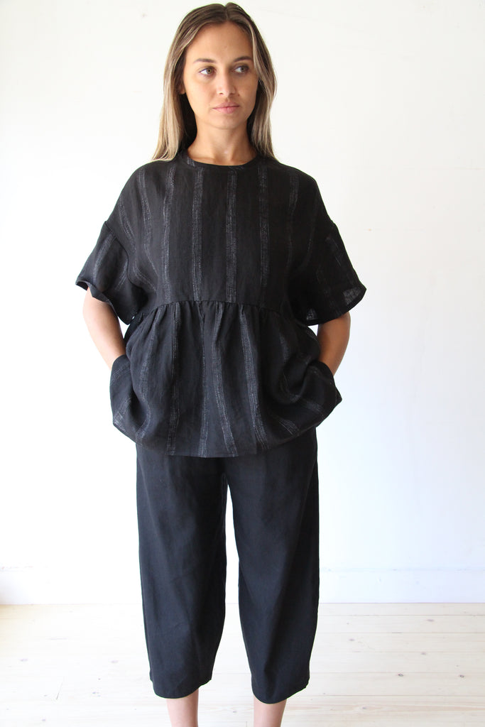 WDTS Sheba Black Linen Top