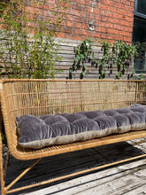 Lyla Linen / Velvet floor mattress 45 x 125 cm Charcoal/ Natural