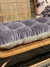 Lyla Linen / Velvet floor mattress 45 x 125 cm Charcoal/ Natural