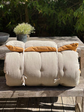 Lyla Linen / Velvet floor mattress 70 x 175cm Mustard / Natural