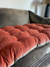 Lyla Linen / Velvet floor mattress 70 x 175cm Rust / Natural