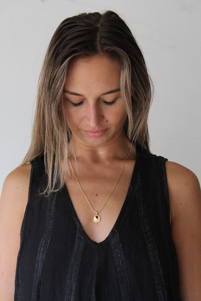 Egon necklace - gold onyx