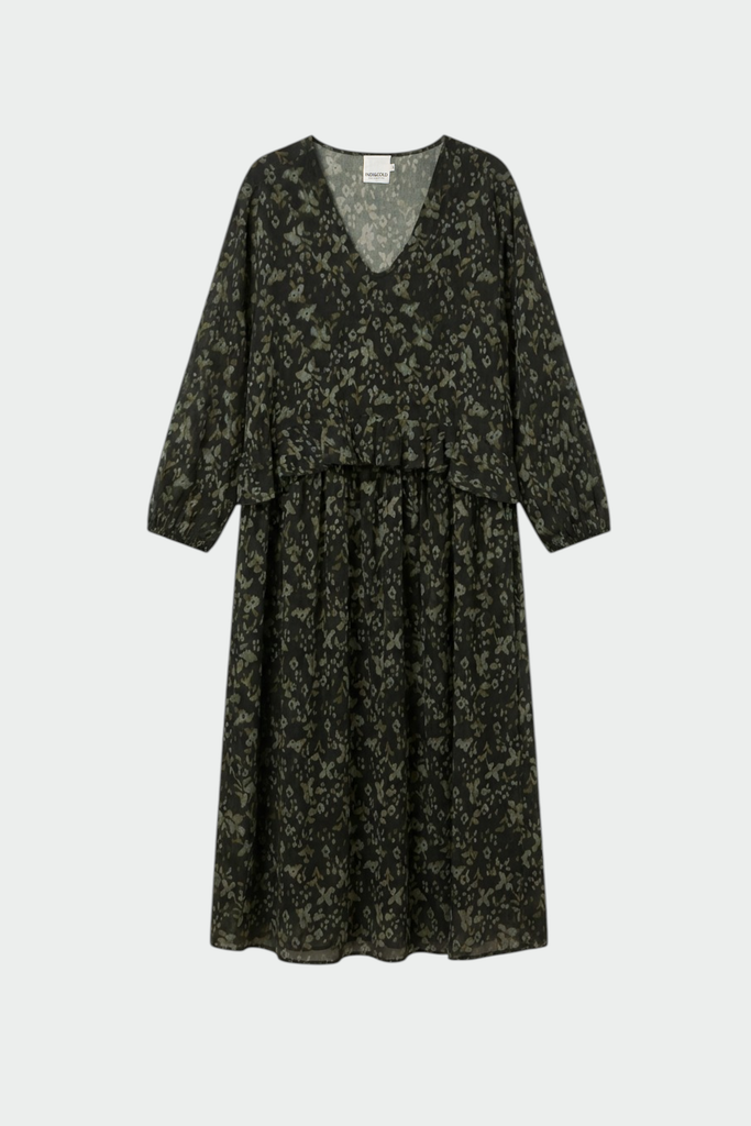 AW26 BOHO-PRINT DRESS BLACK