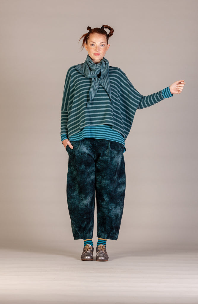 MAMA B KIRA RIGA M AW26 JUMPER - GRIGIO (THIN STRIPE)