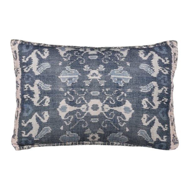 CH Blue/White Ikat Cushion