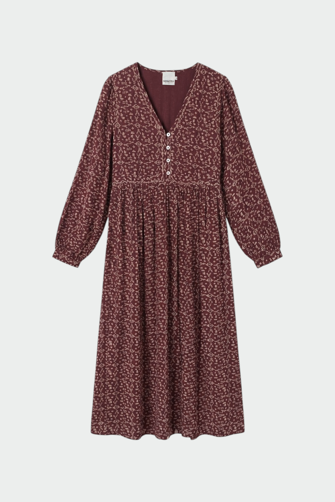 AW26 ETHNIC-PRINT DRESS CHERRY