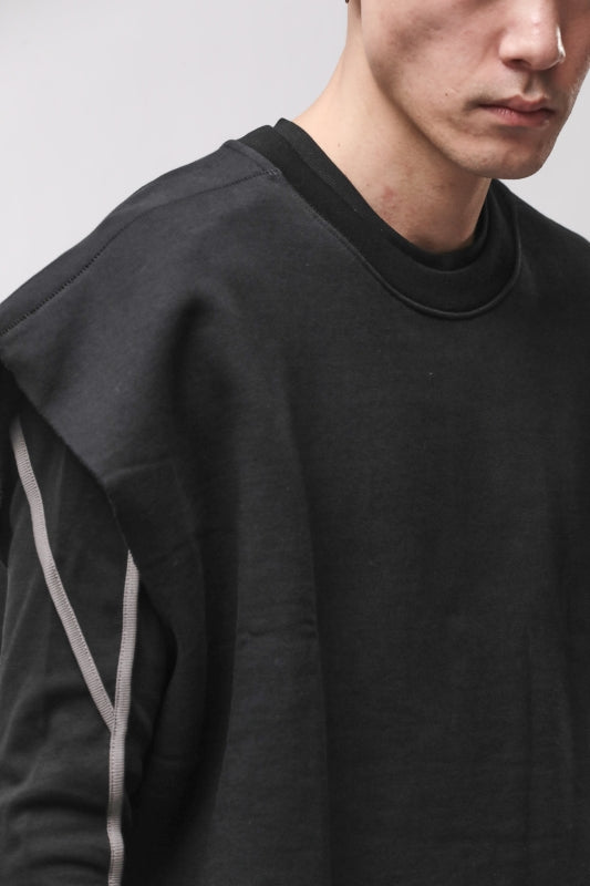 thom/krom M S 197 Black Men Sweat Shirt/Pullover Worked