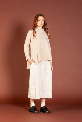 MAMA B AW25 NUNA SU PLAIN FRAYED HEMS SKIRT
