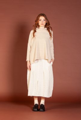 MAMA B AW25 NUNA SU PLAIN FRAYED HEMS SKIRT
