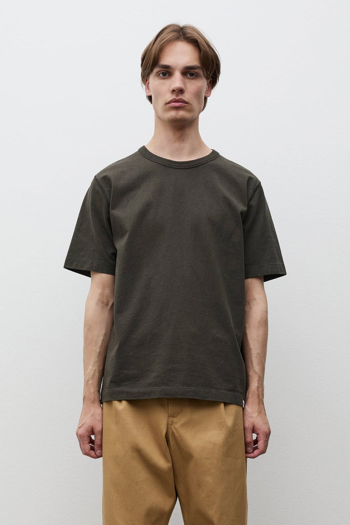 AW26 Norse Projects Elmelunde Soft Compact Cotton T-shirt, beech Green