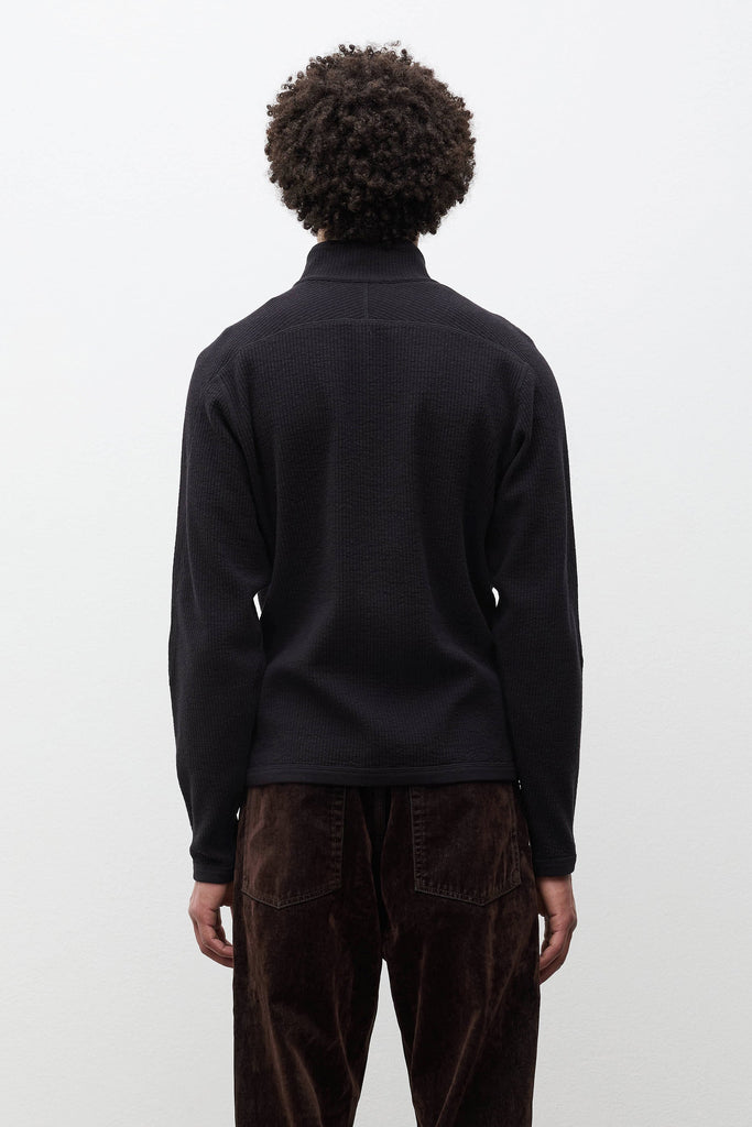 AW26 Norse Projects Teno Cotton Hemp Military Rib Zip Cardigan, Black