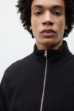 AW26 Norse Projects Teno Cotton Hemp Military Rib Zip Cardigan, Black