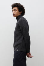 AW26 Norse Projects Hagen Wool Cotton Rib Full Zip Jacket, Dark Grey Melange