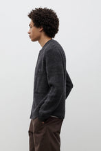 AW26 Norse Projects Gullverket Cotton Wool Rib Cardigan, Dark Grey Melange