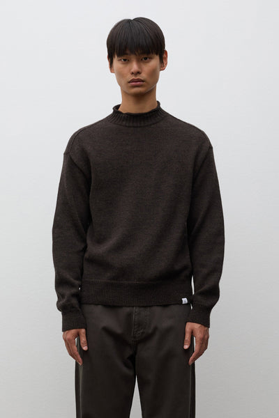 AW26 Norse Projects Sagvatnet Wool Roll Neck Sweater, Delicioso Brown