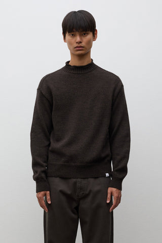 AW26 Norse Projects Sagvatnet Wool Roll Neck Sweater, Delicioso Brown