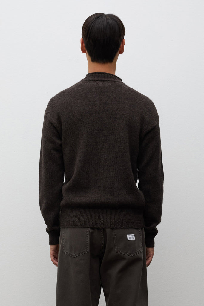 AW26 Norse Projects Sagvatnet Wool Roll Neck Sweater, Delicioso Brown