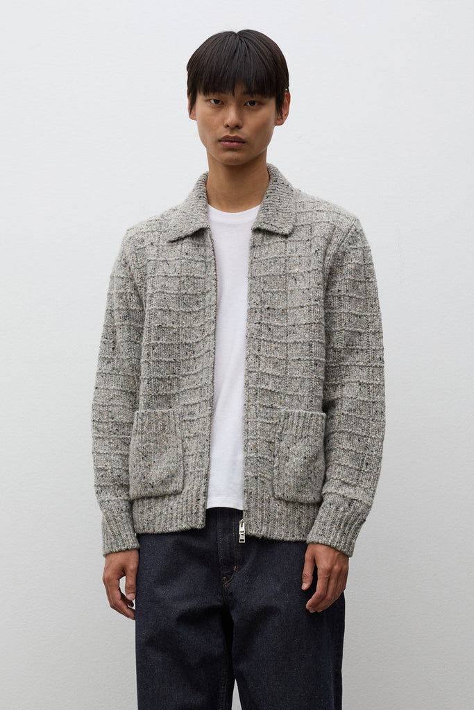AW26 Norse Projects Aldrup Donegal Square Jacket, Light Grey Melange