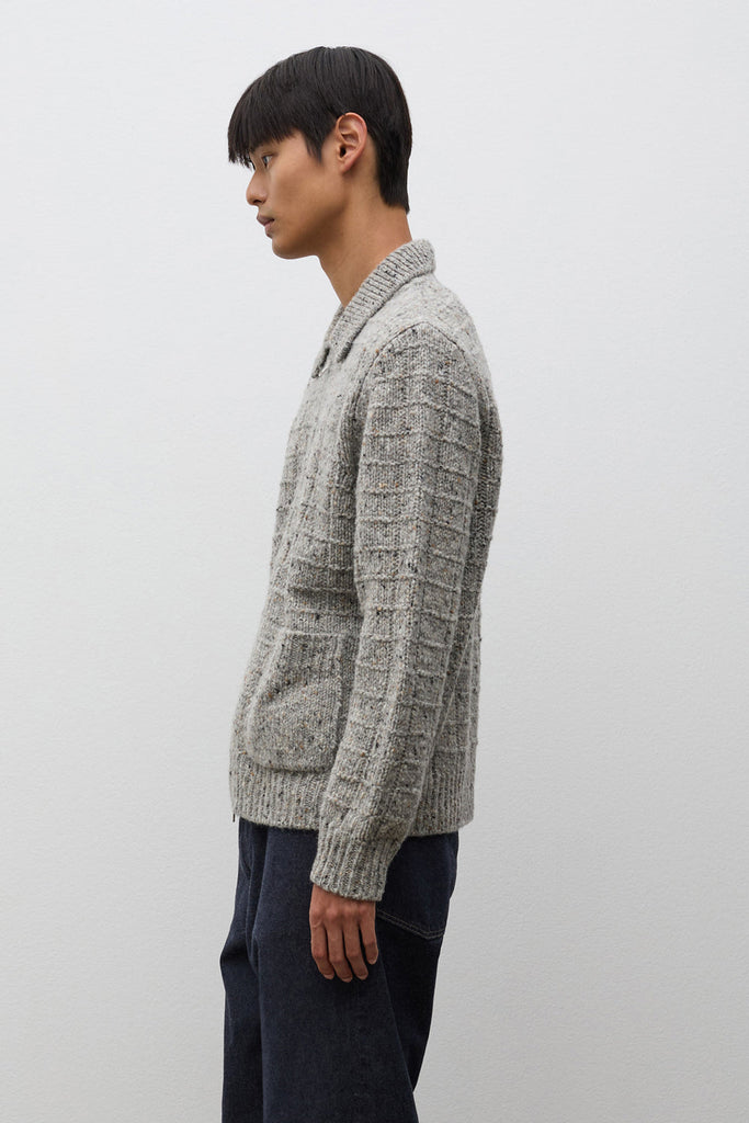 AW26 Norse Projects Aldrup Donegal Square Jacket, Light Grey Melange