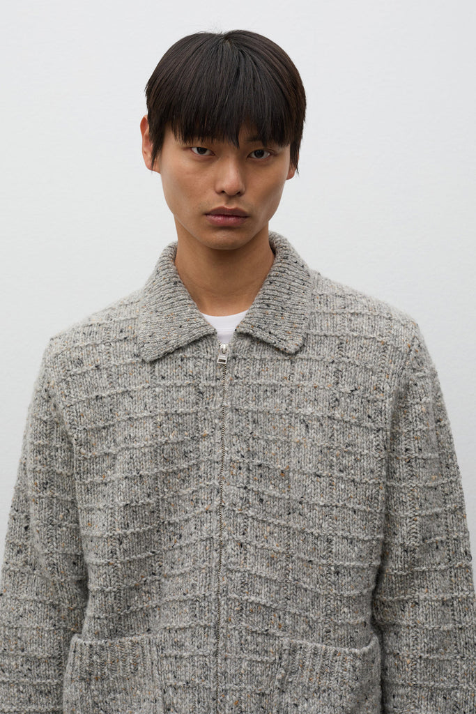 AW26 Norse Projects Aldrup Donegal Square Jacket, Light Grey Melange