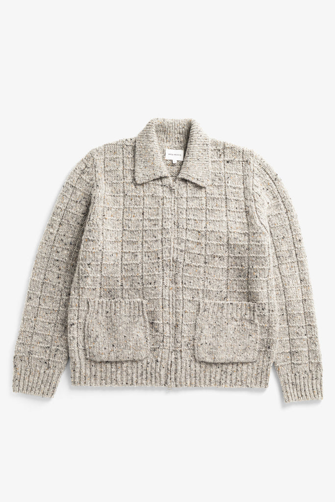 AW26 Norse Projects Aldrup Donegal Square Jacket, Light Grey Melange