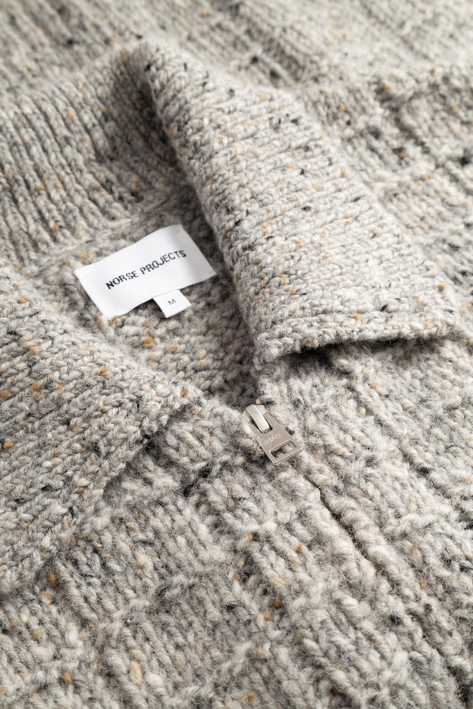 AW26 Norse Projects Aldrup Donegal Square Jacket, Light Grey Melange