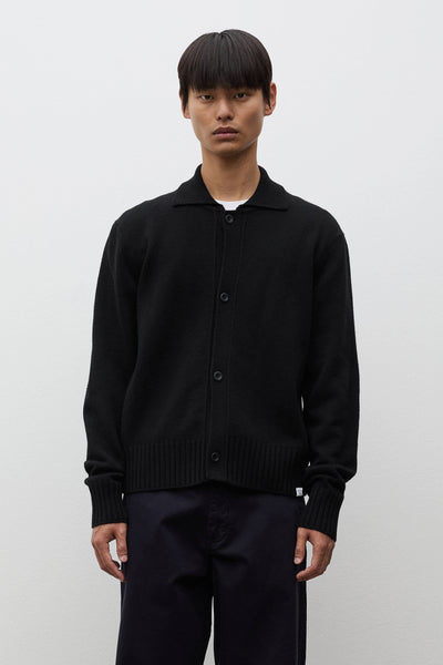 AW26 Norse Projects Aldrup Lambswool Cardigan, Black
