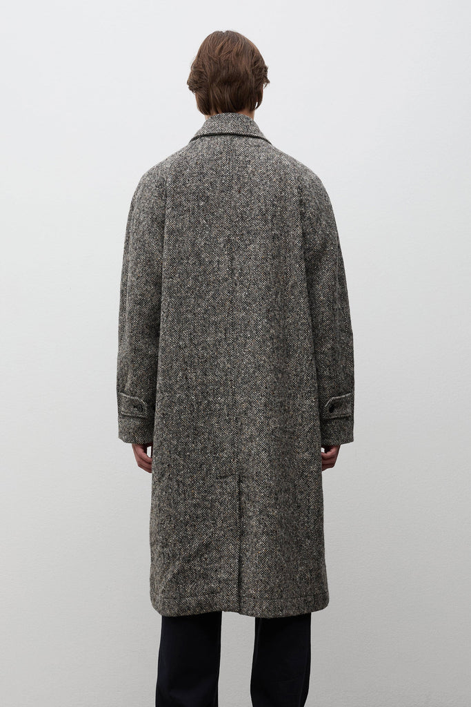 AW26 Norse Projects Reilstad Donegal Wool Balmacaan Raglan Coat, Charcoal Melange